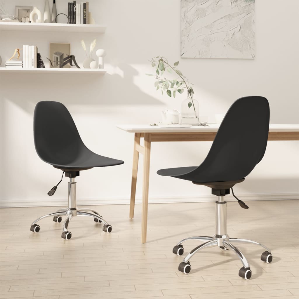 Chaises de salle à manger pivotantes 2 pcs PP gris clair