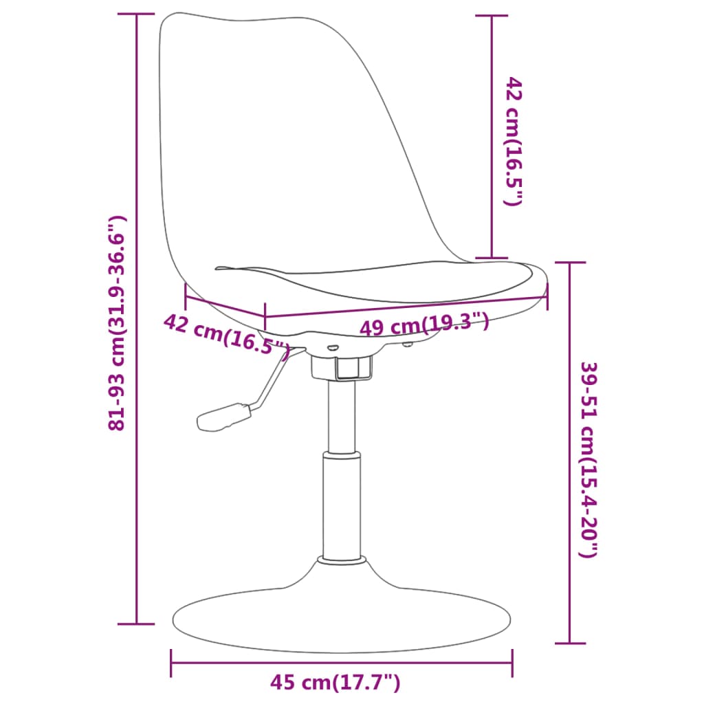 Eetkamerstoelen 4 st draaibaar stof