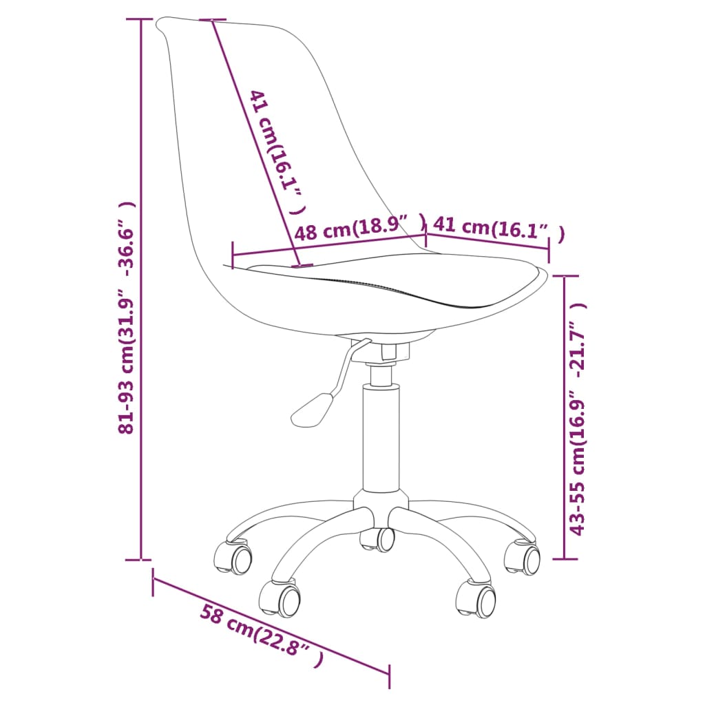 Chaise de bureau pivotante en tissu