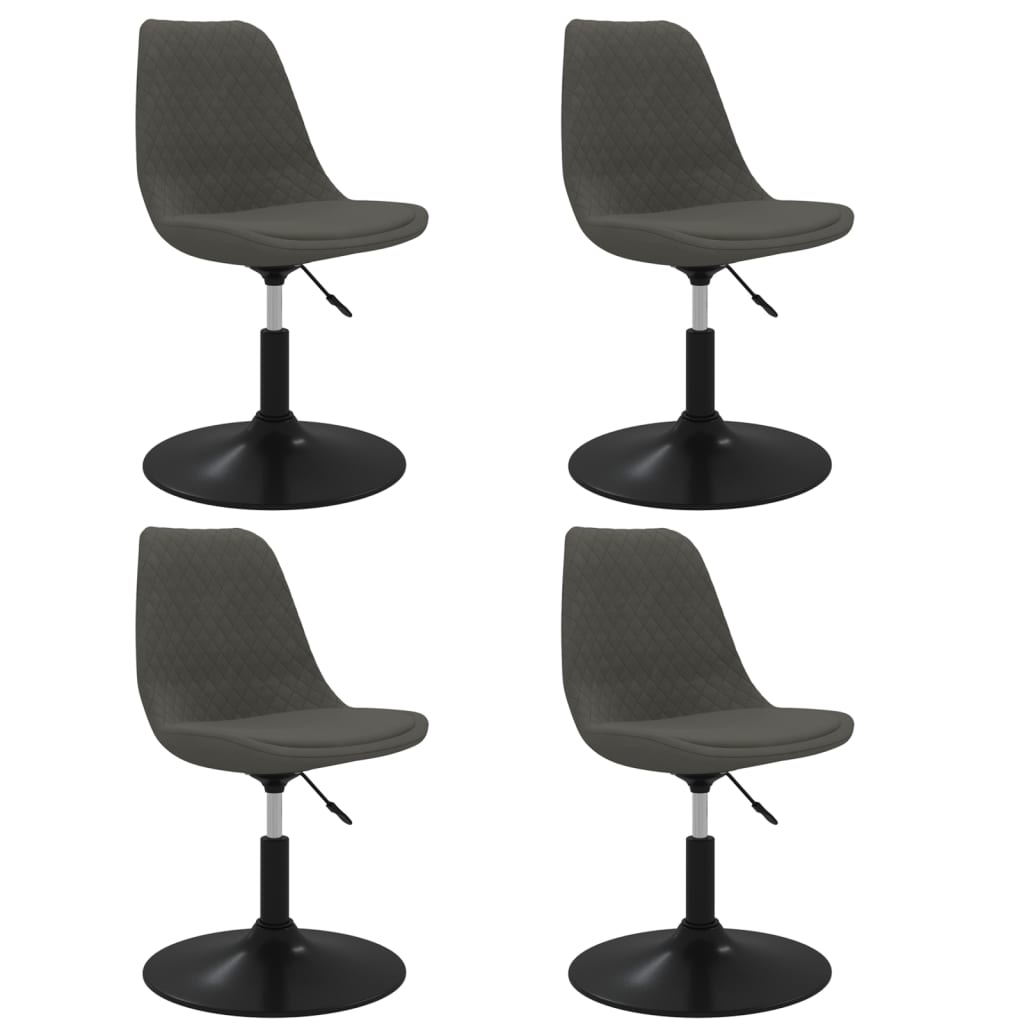 Chaises de salle à manger pivotantes 4 pcs velours couleur crème