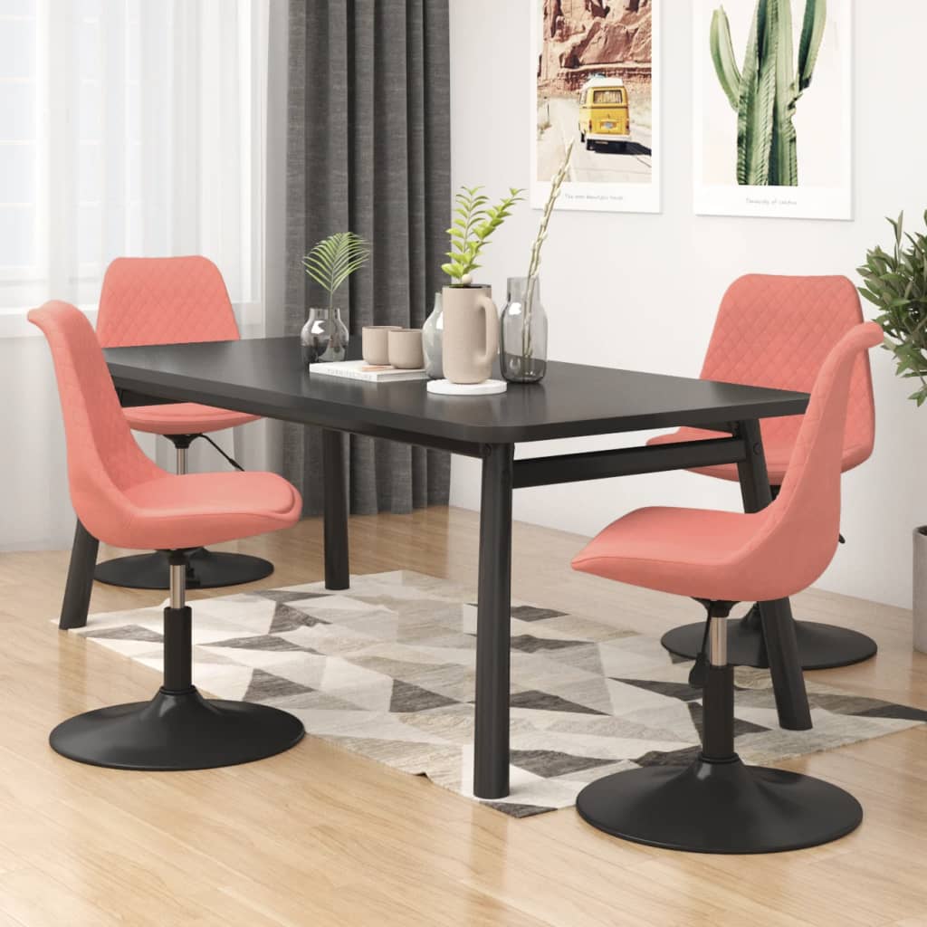 Chaises de salle à manger pivotantes 4 pcs velours couleur crème