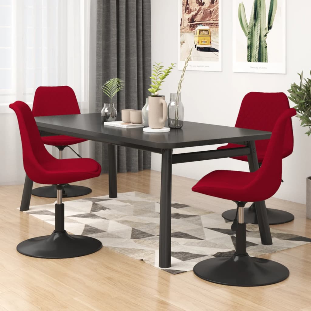 Chaises de salle à manger pivotantes 4 pcs velours couleur crème