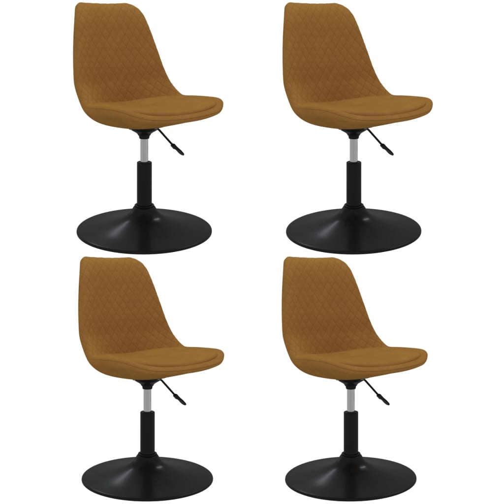 Chaises de salle à manger pivotantes 4 pcs velours couleur crème