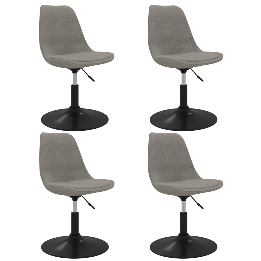 Chaises de salle à manger pivotantes 4 pcs velours couleur crème