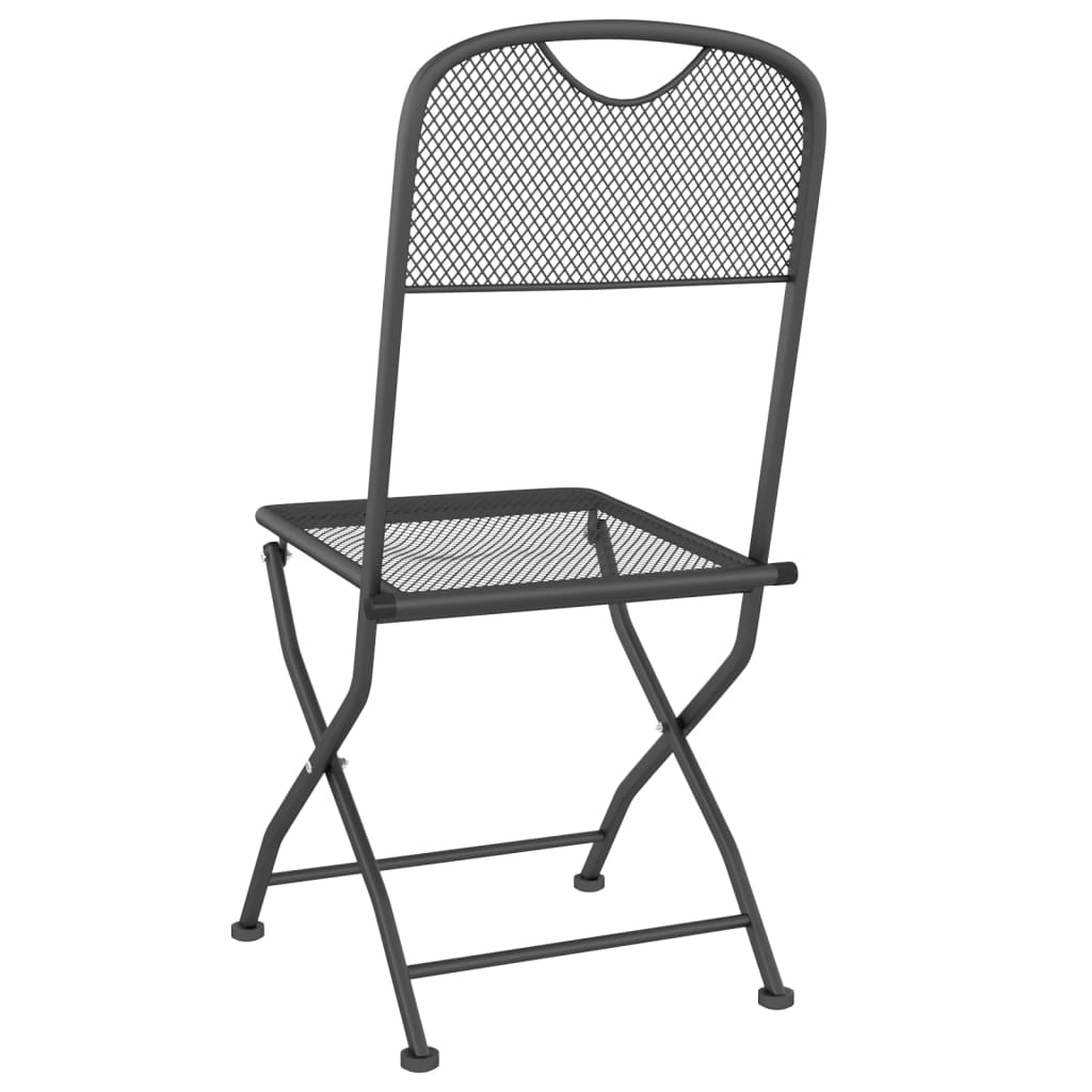 Chaises de jardin pliantes, 4 pcs. maille métallique, anthracite