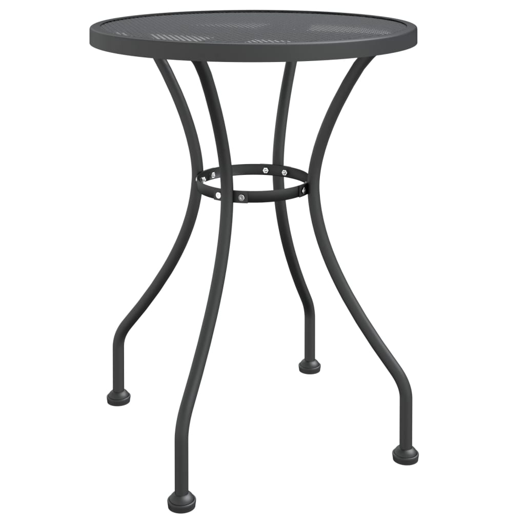 Table de jardin Ø80x72 cm maille métallique anthracite