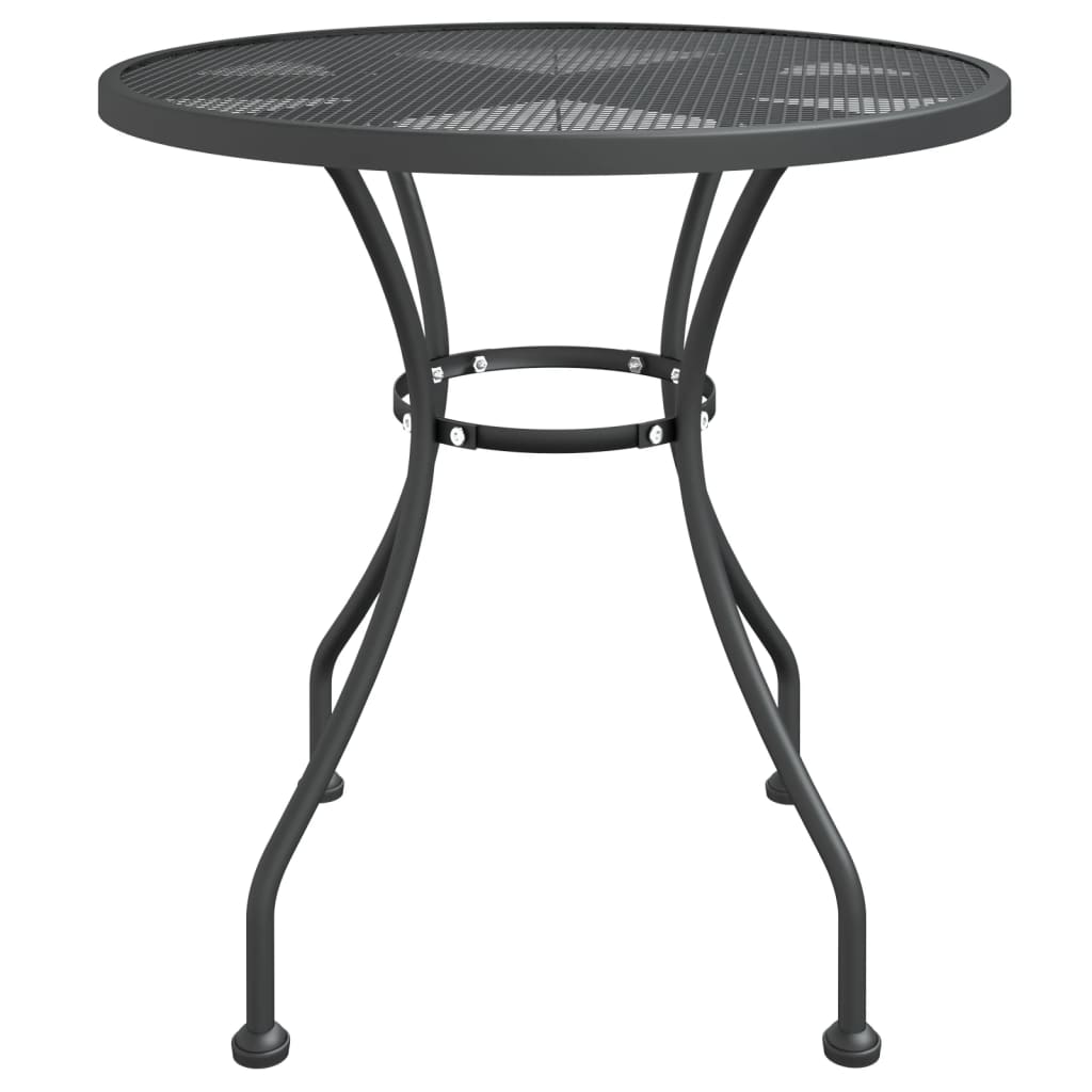 Table de jardin Ø80x72 cm maille métallique anthracite