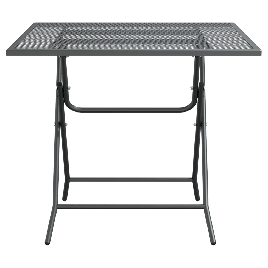 Table de jardin 80x80x72 cm maille métallique anthracite