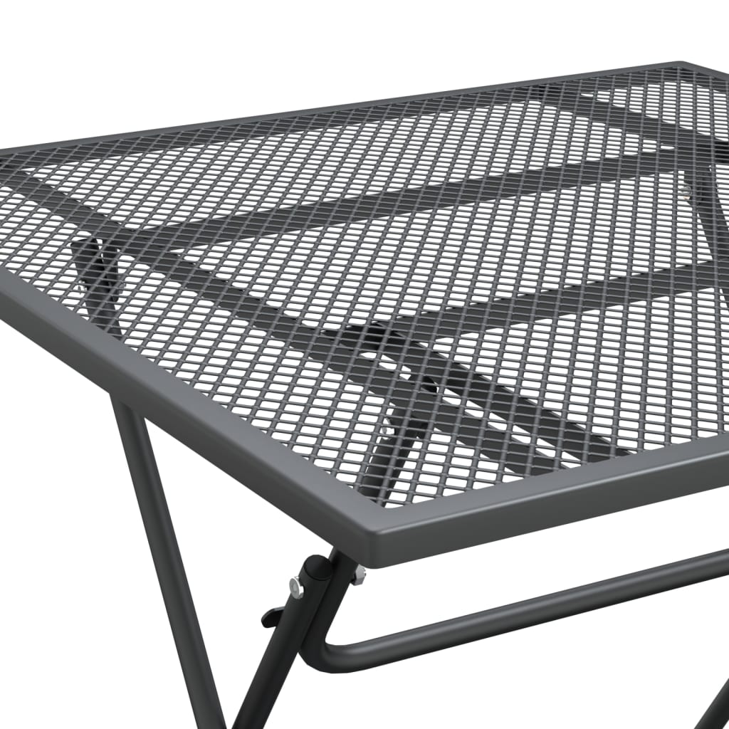 Table de jardin 80x80x72 cm maille métallique anthracite