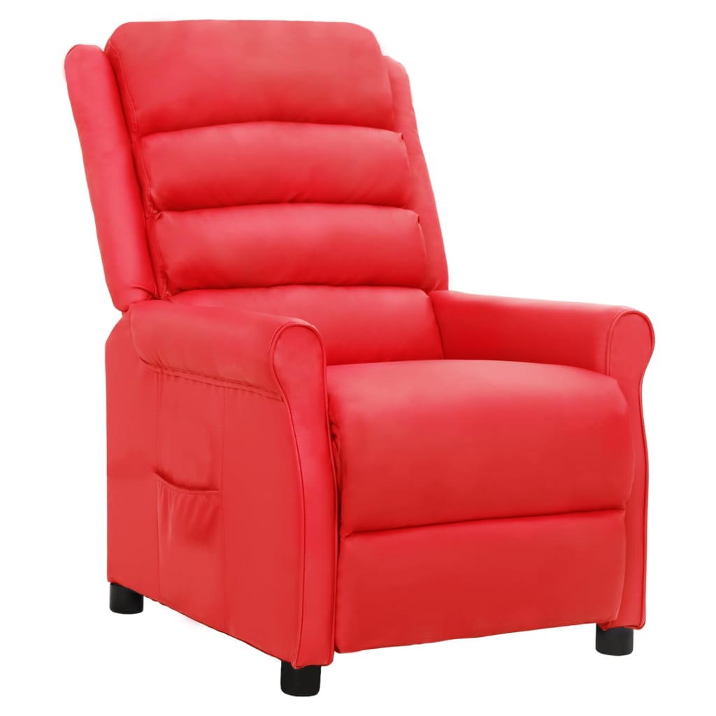 Fauteuil verstelbaar kunstleer rood