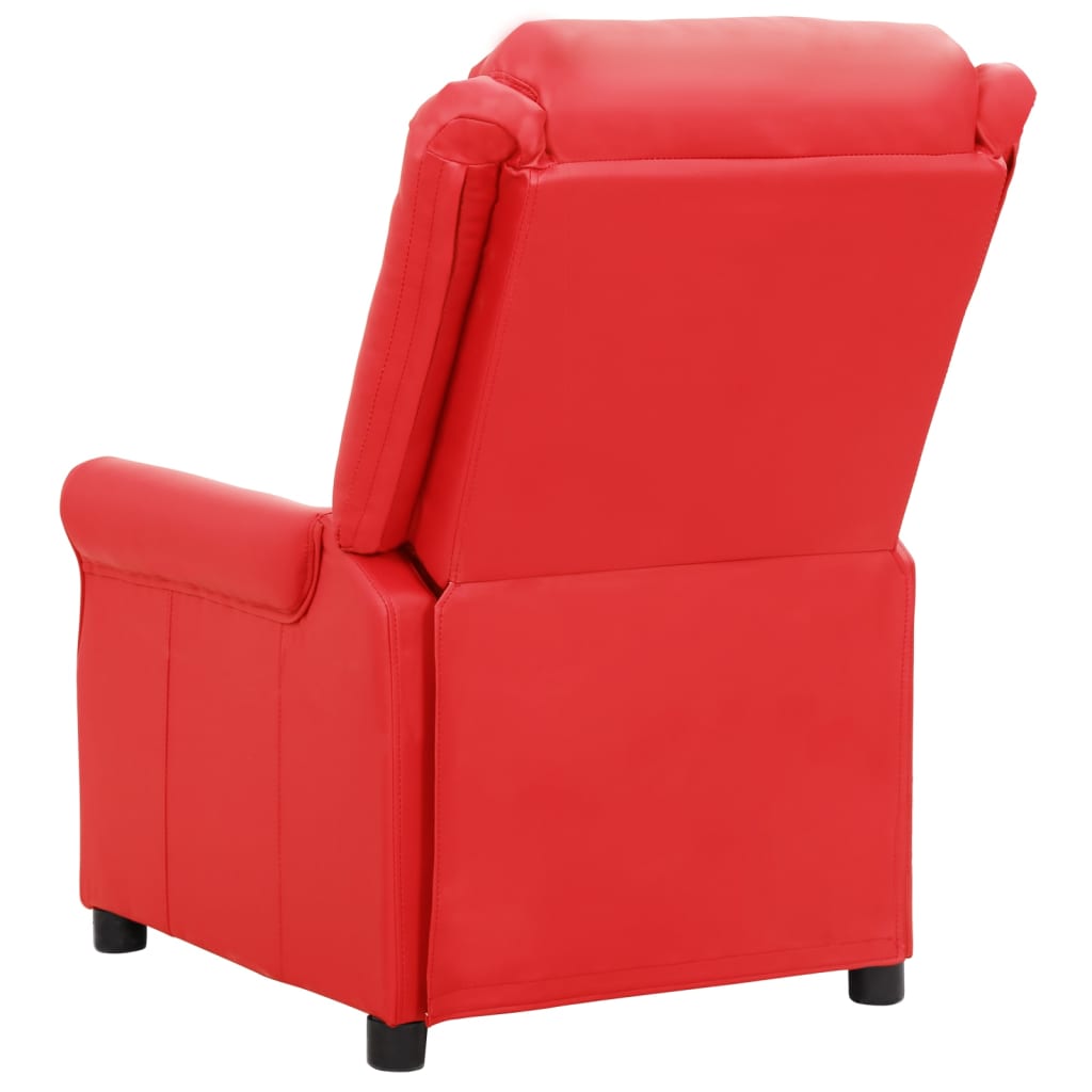 Fauteuil verstelbaar kunstleer rood