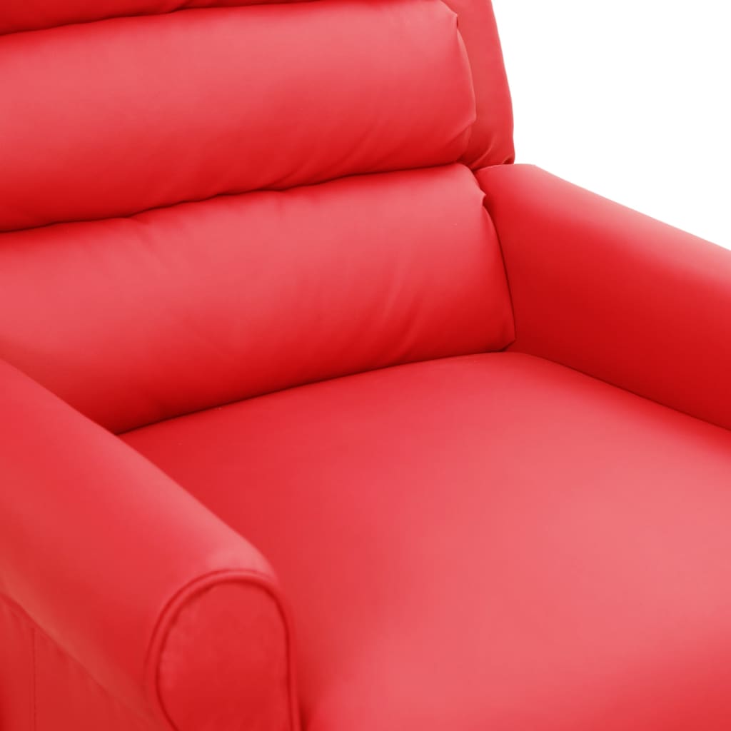 Fauteuil verstelbaar kunstleer rood