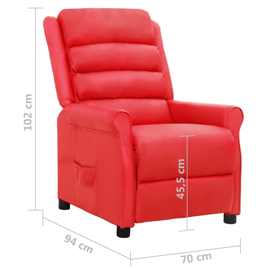 Fauteuil verstelbaar kunstleer rood