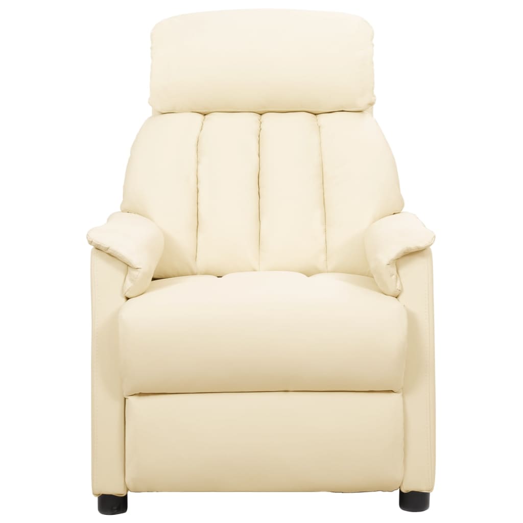 Fauteuil réglable en simili cuir couleur crème