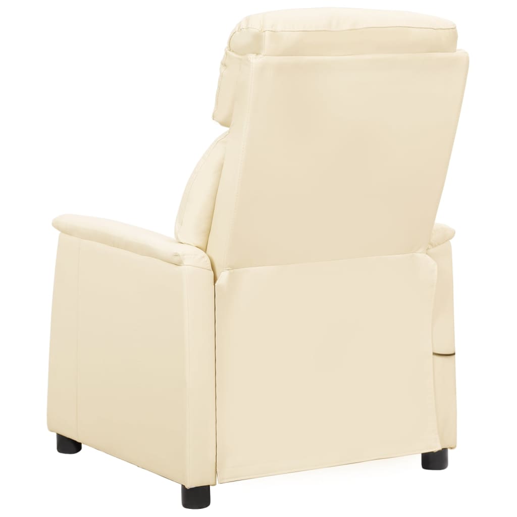 Fauteuil réglable en simili cuir couleur crème