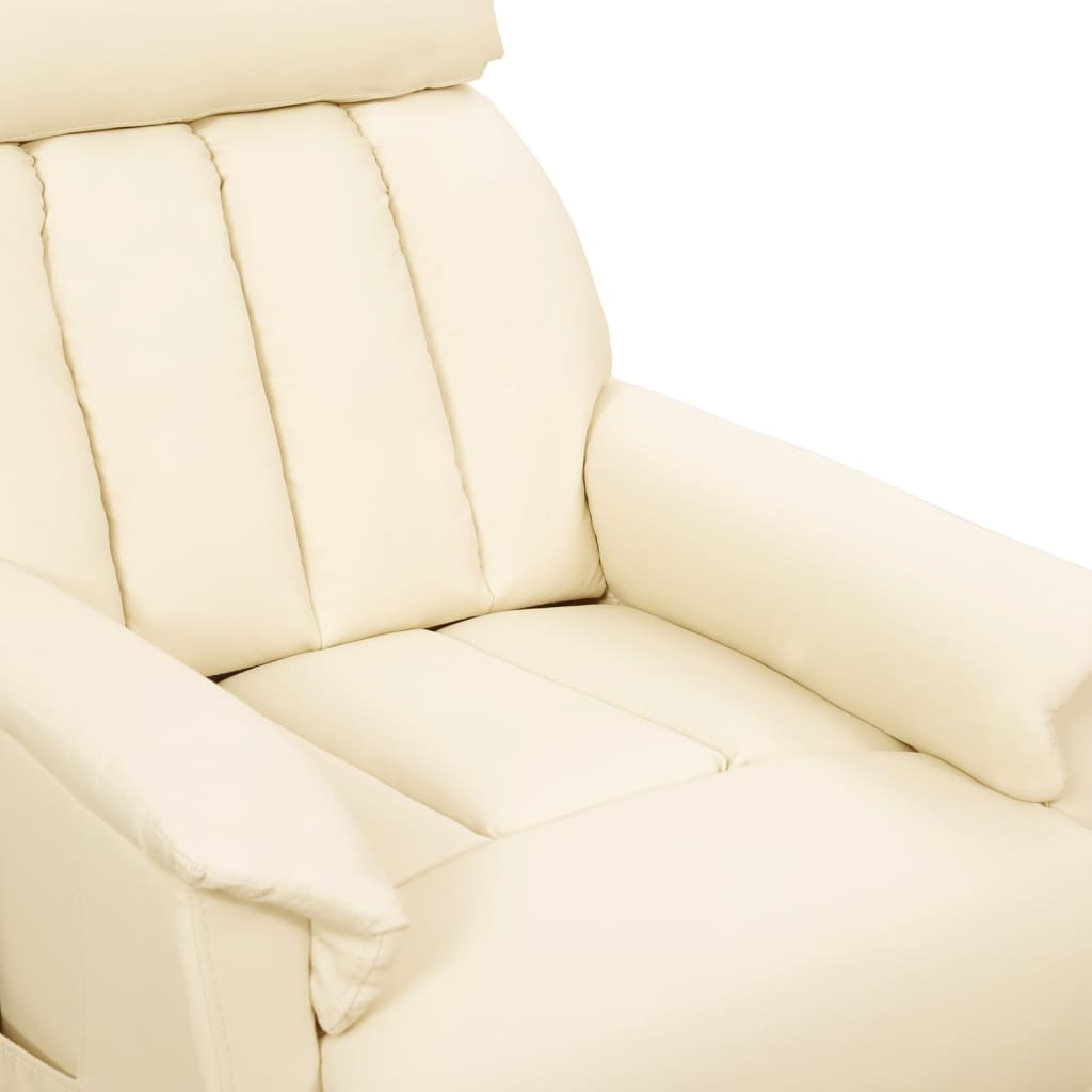 Fauteuil réglable en simili cuir couleur crème