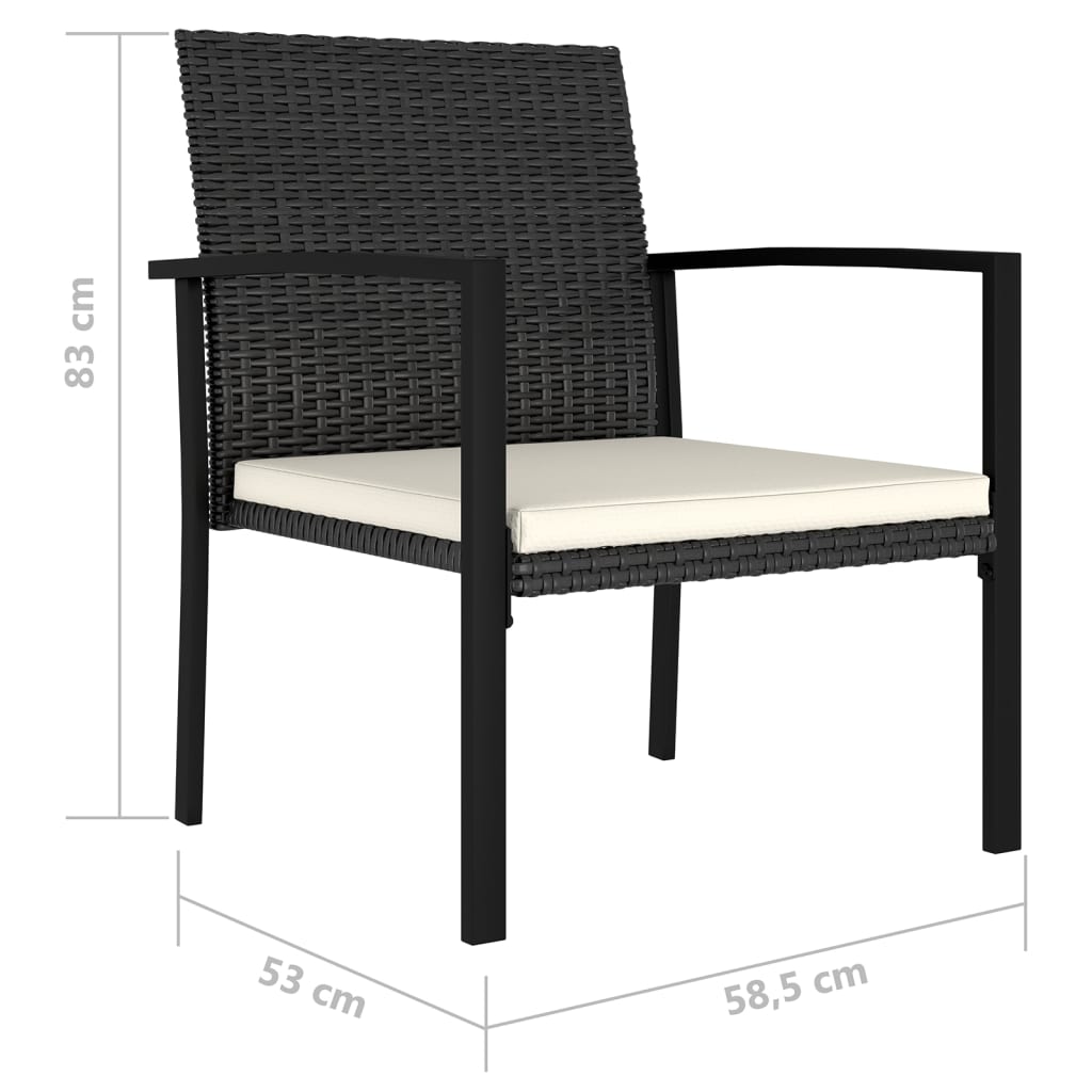 Tuinstoelen 4 st poly rattan