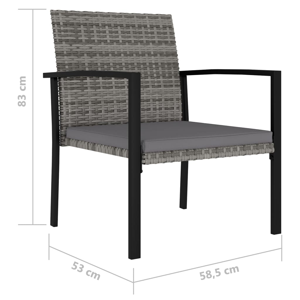 Tuinstoelen 4 st poly rattan