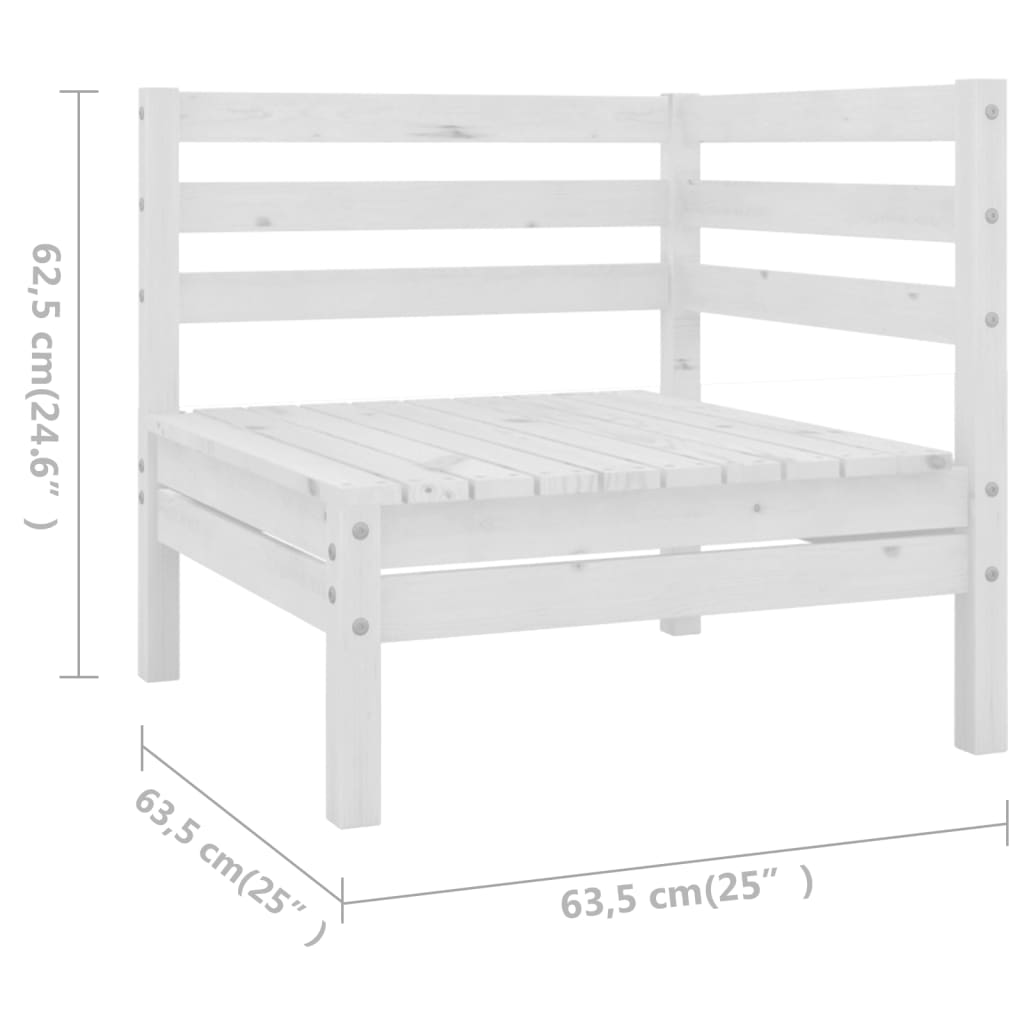 8-delige Loungeset massief grenenhout grijs