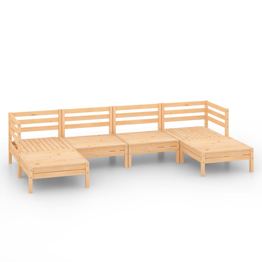 6-piece lounge set made of solid pine wood