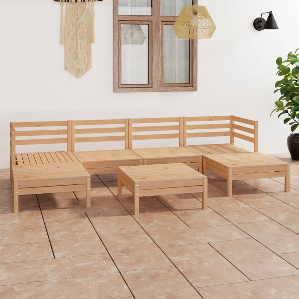 7-piece lounge set made of solid pine wood