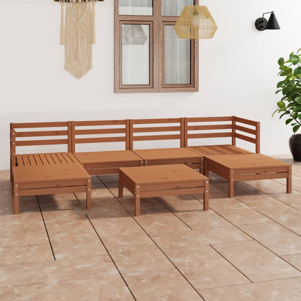 7-piece lounge set made of solid pine wood