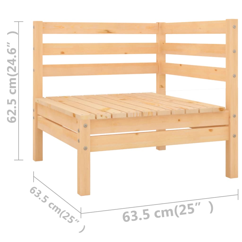 9-piece lounge set made of solid pine wood