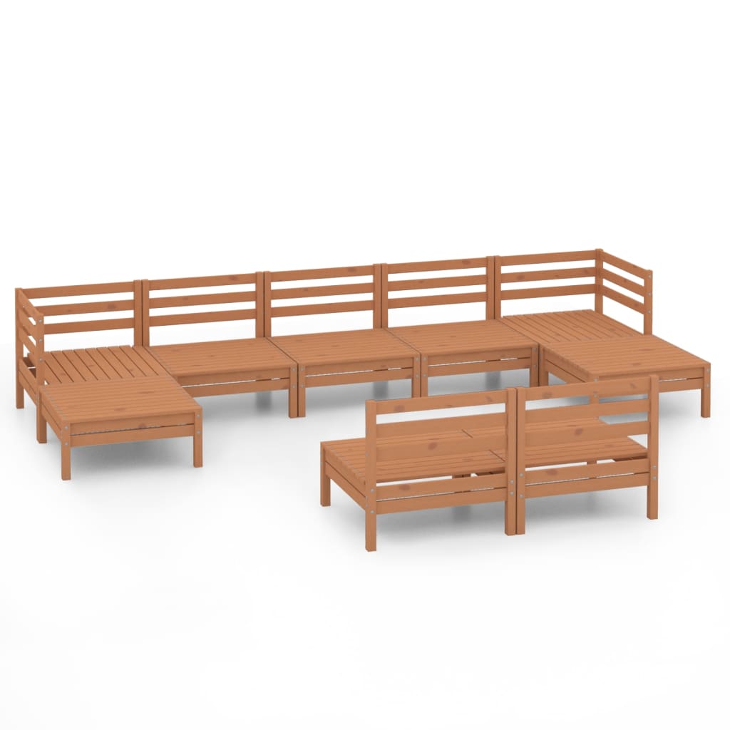 9-piece lounge set made of solid pine wood