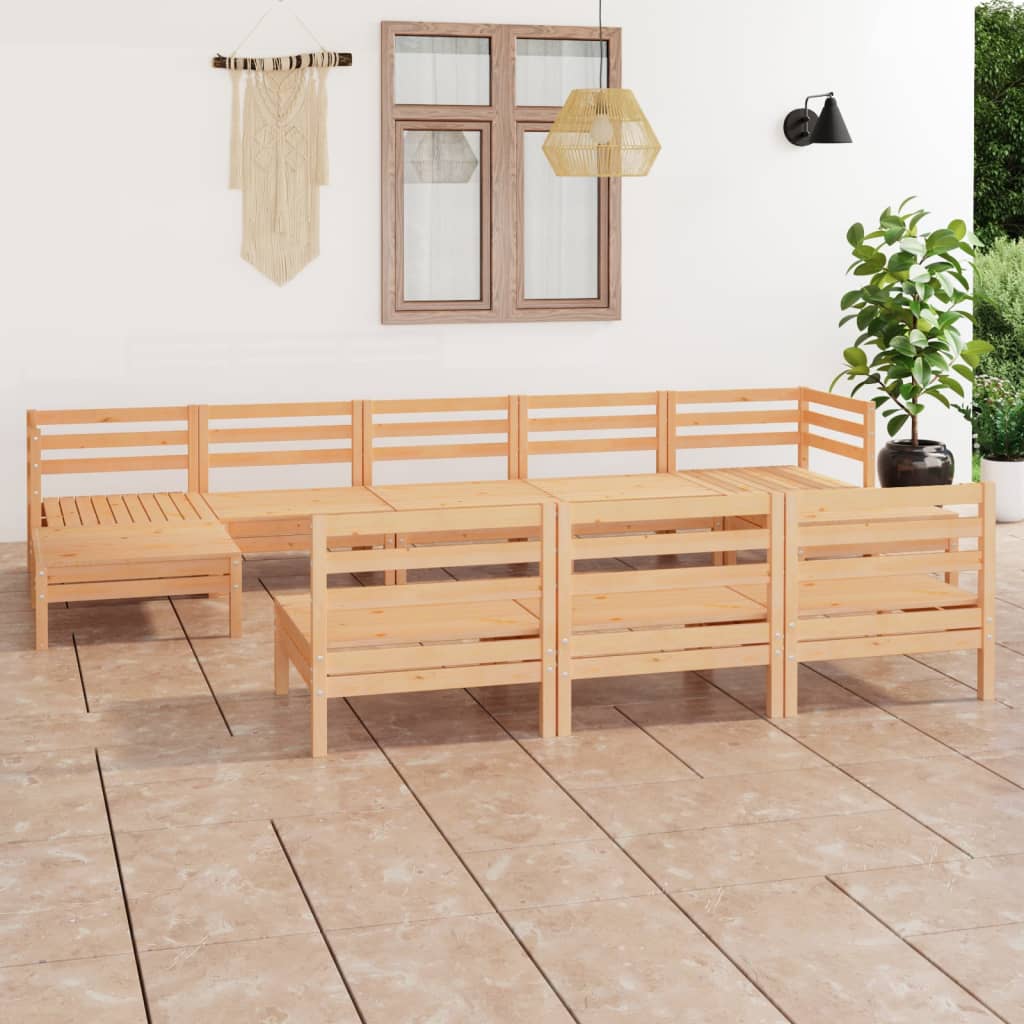 10-piece Lounge set solid pine wood white