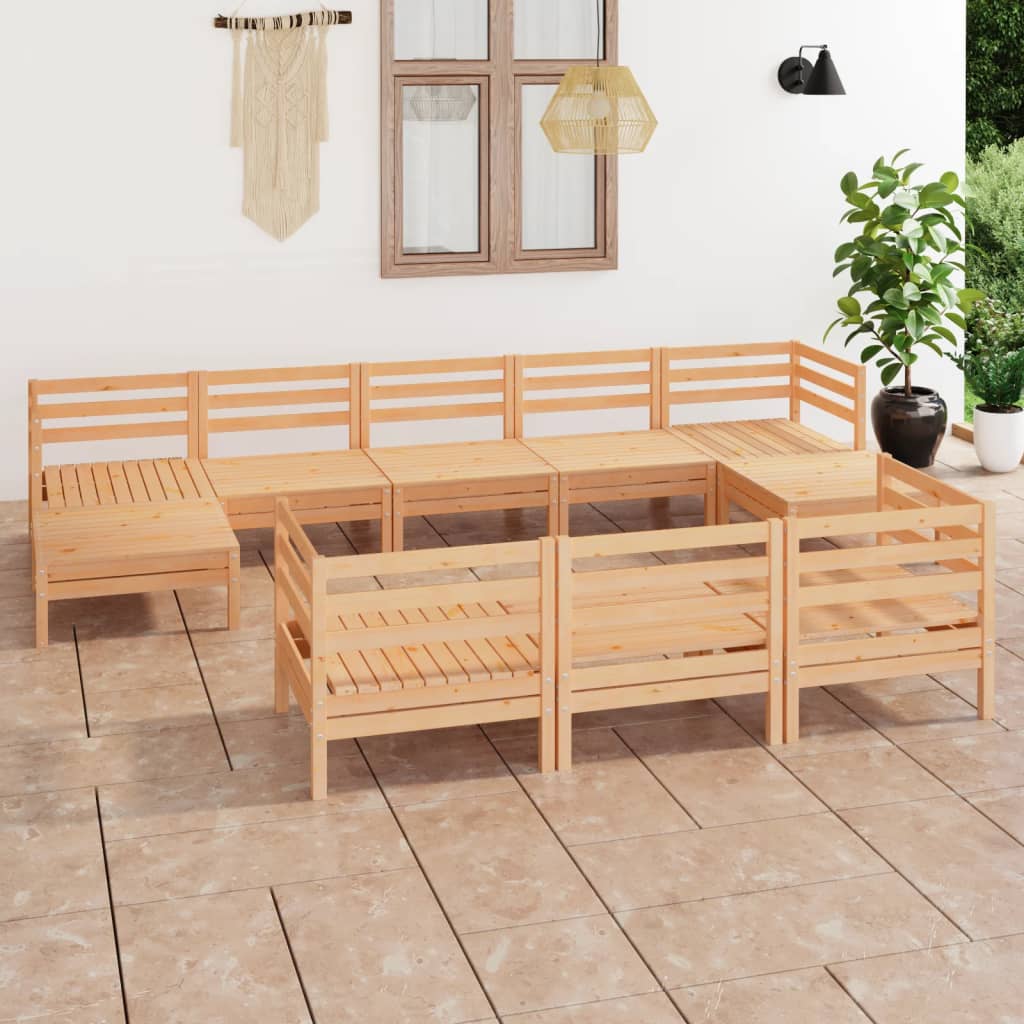 3083385 10-piece Garden Lounge Set Solid Wood Pine