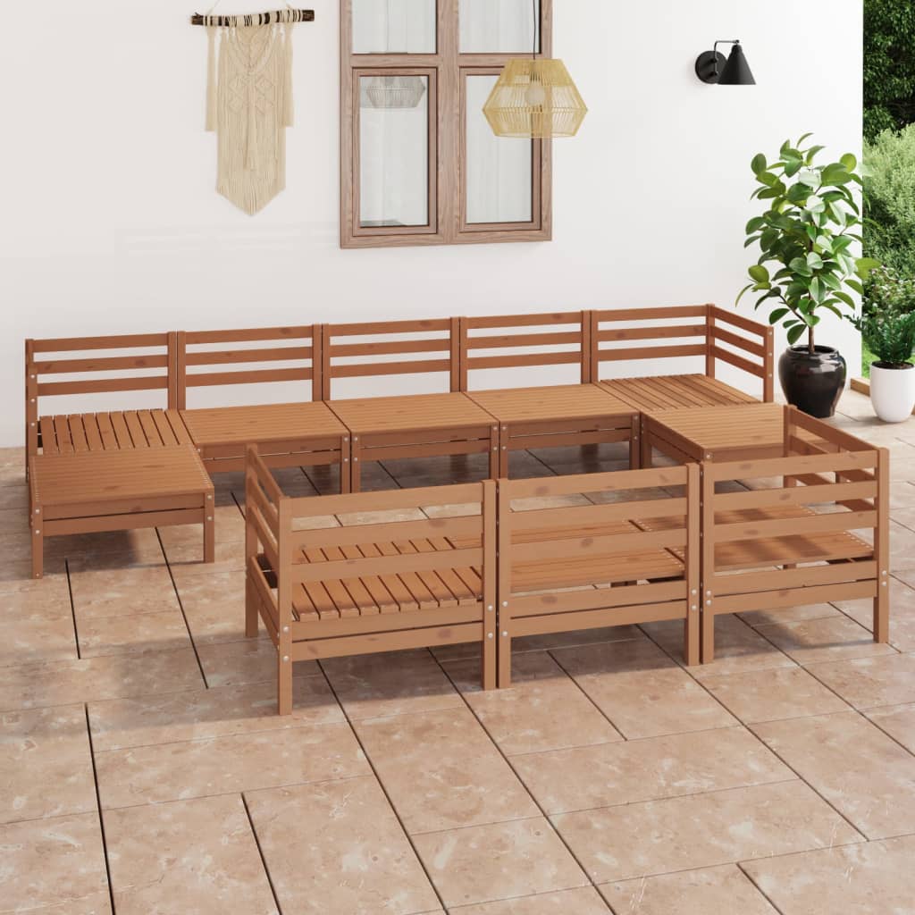 3083385  10-delige Tuin Lounge Set Wit Stevig Hout Grenen