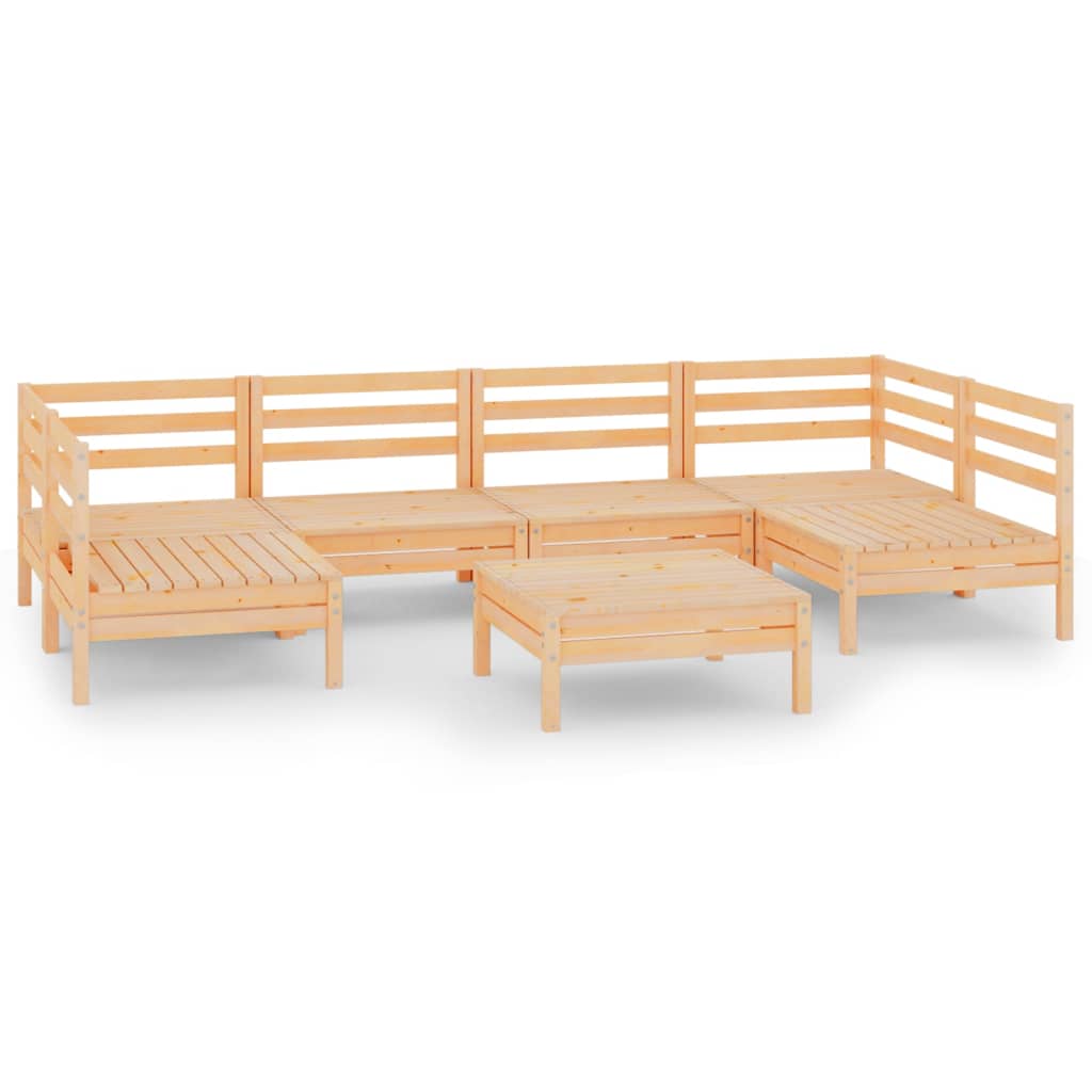 7-piece lounge set made of solid pine wood