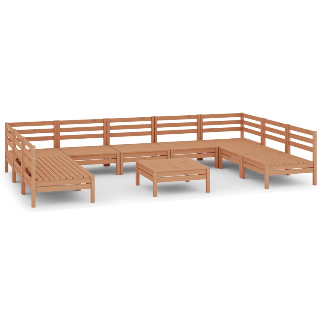 10-piece Lounge set solid pine wood, honey brown