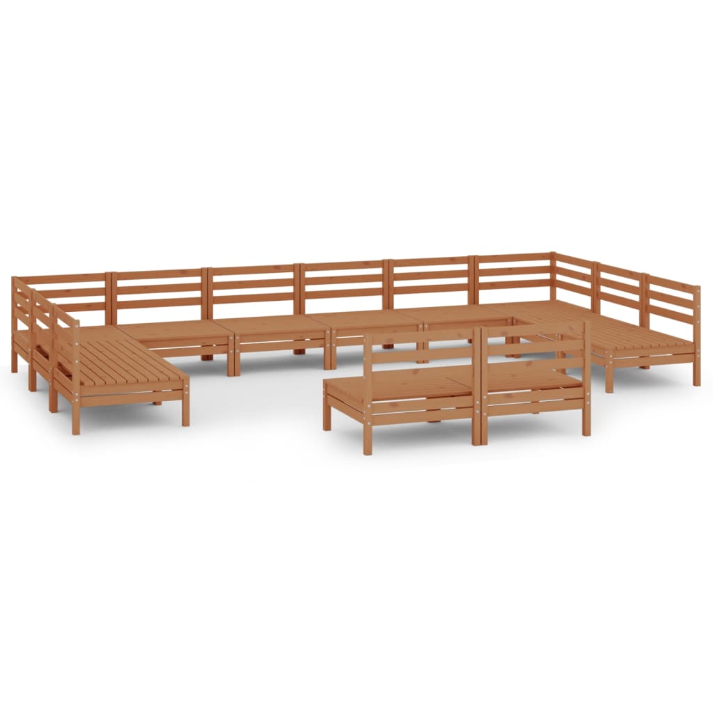 12-piece lounge set made of solid pine wood