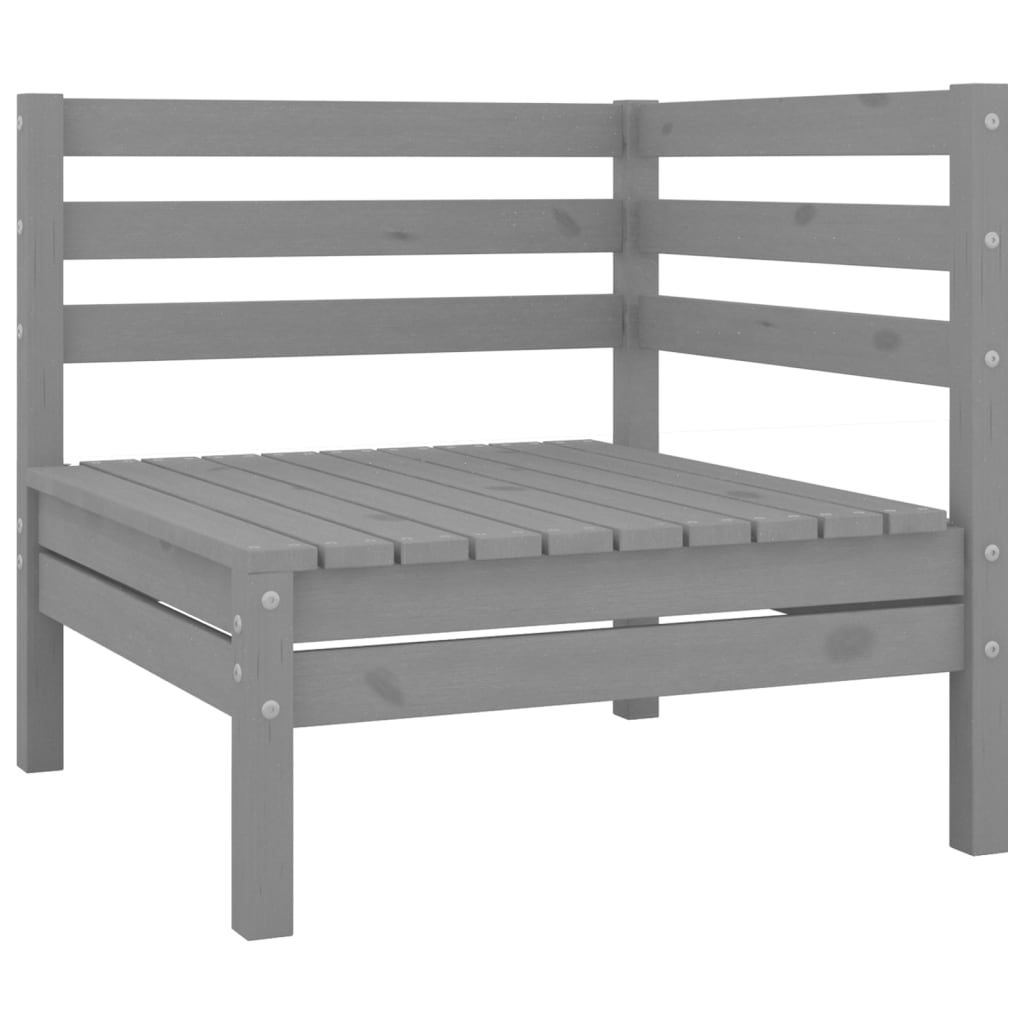 11-piece Lounge set solid pine wood, gray