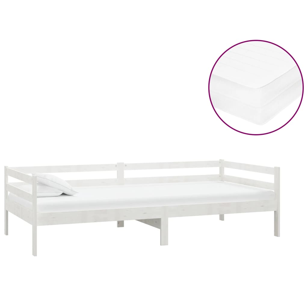 Canapé lit avec matelas en pin massif 90x200 cm