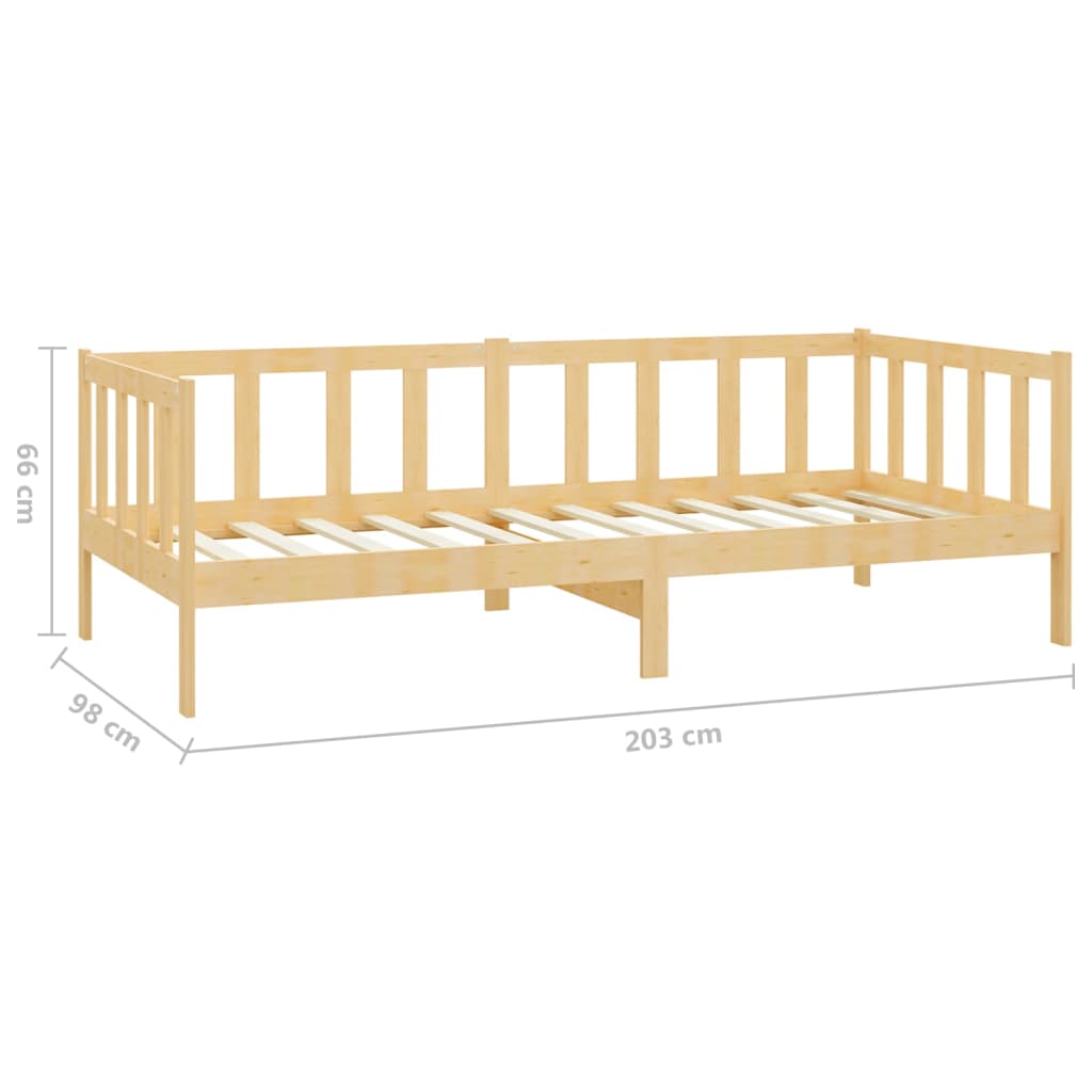 Canapé lit avec matelas en pin massif 90x200 cm