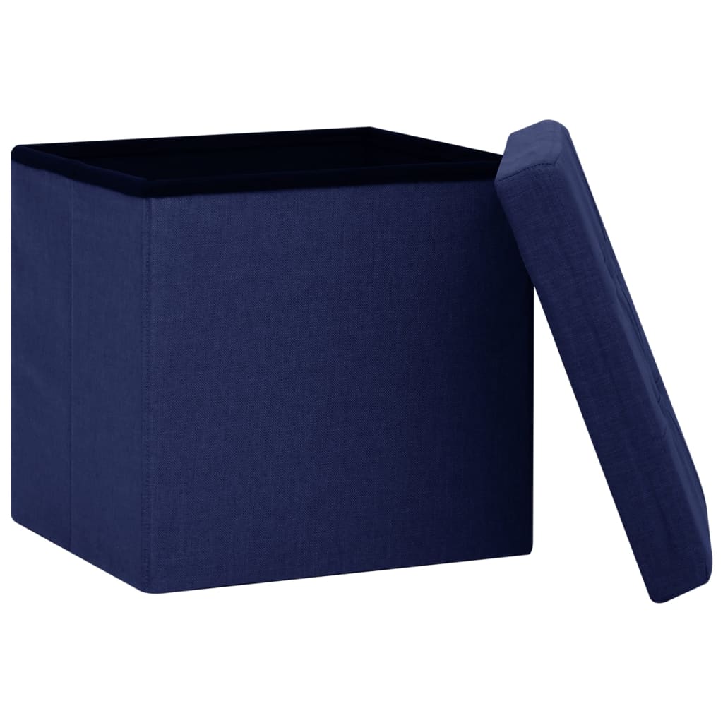 Tabouret de rangement pliable en lin artificiel