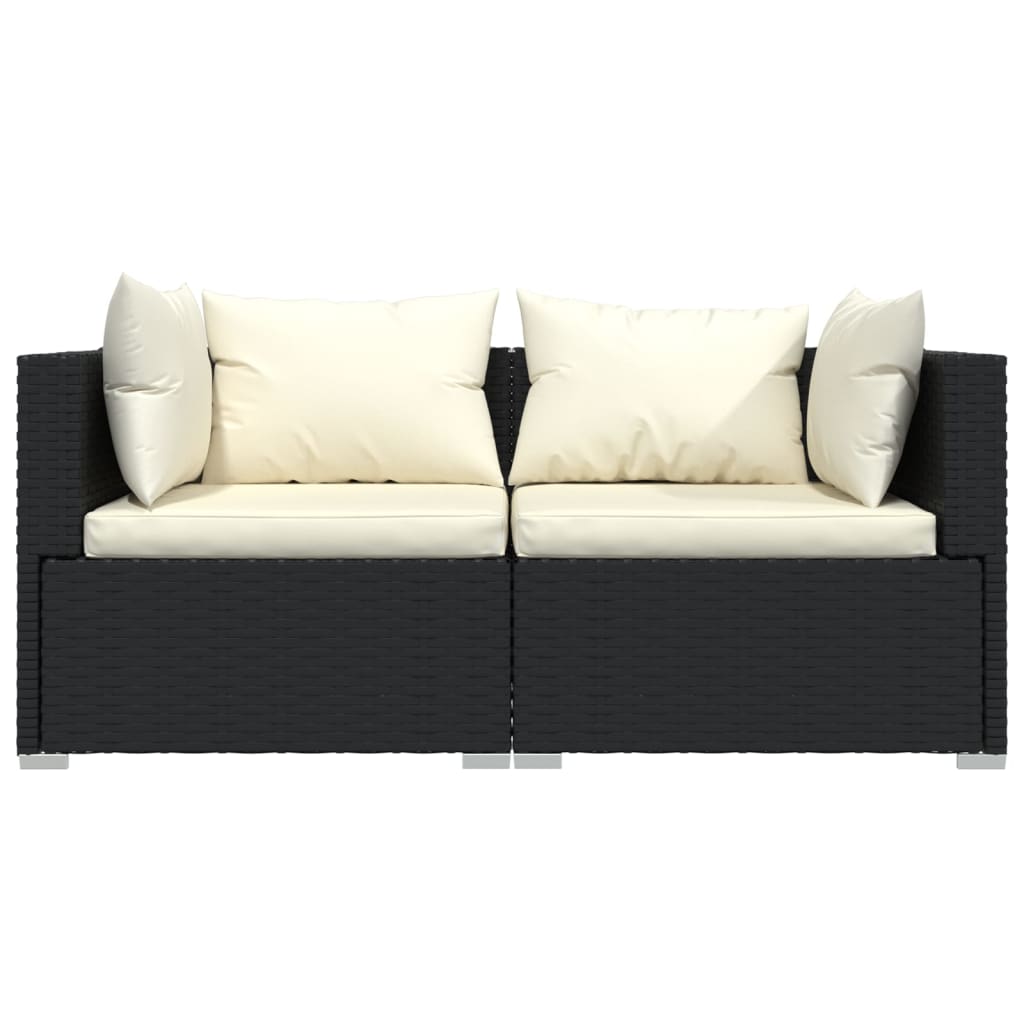 3-delige Loungeset met kussens poly rattan