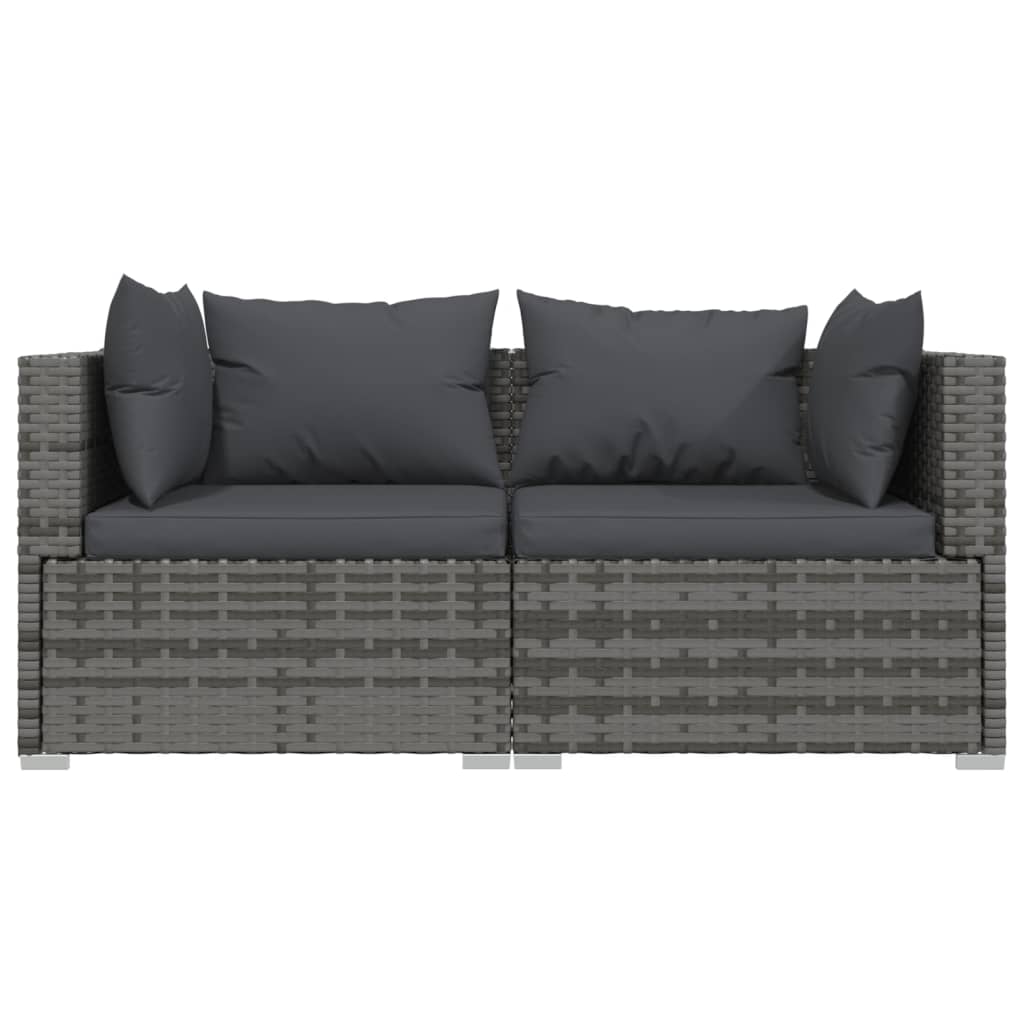 3-delige Loungeset met kussens poly rattan