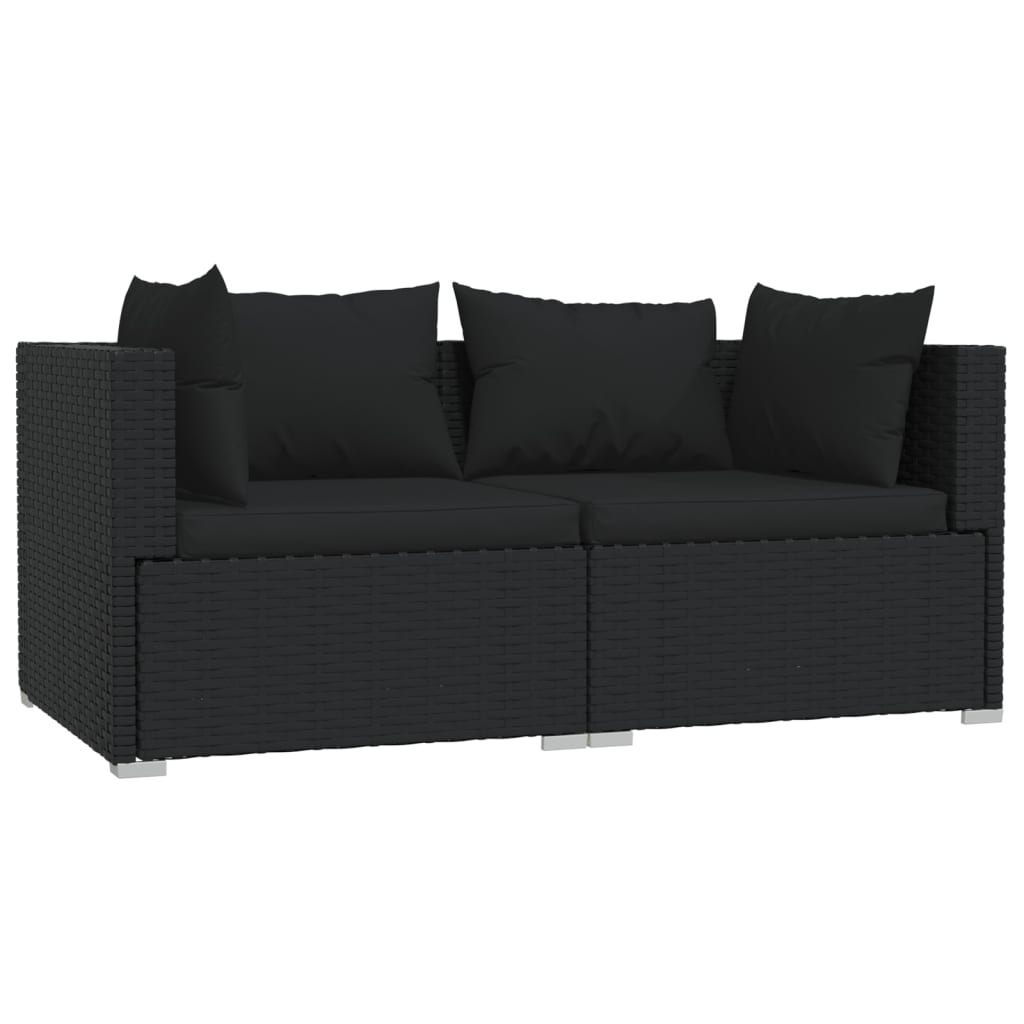 3-delige Loungeset met kussens poly rattan