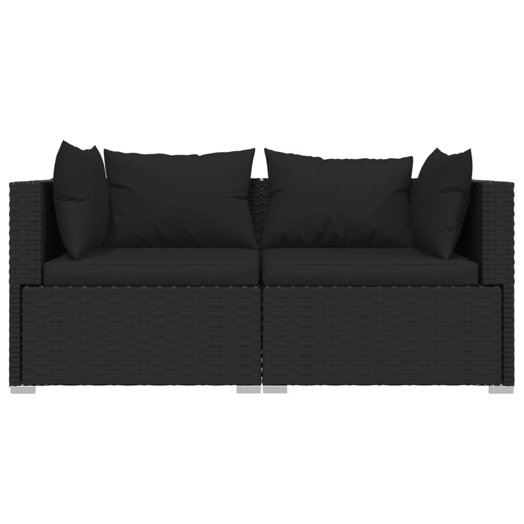 3-delige Loungeset met kussens poly rattan