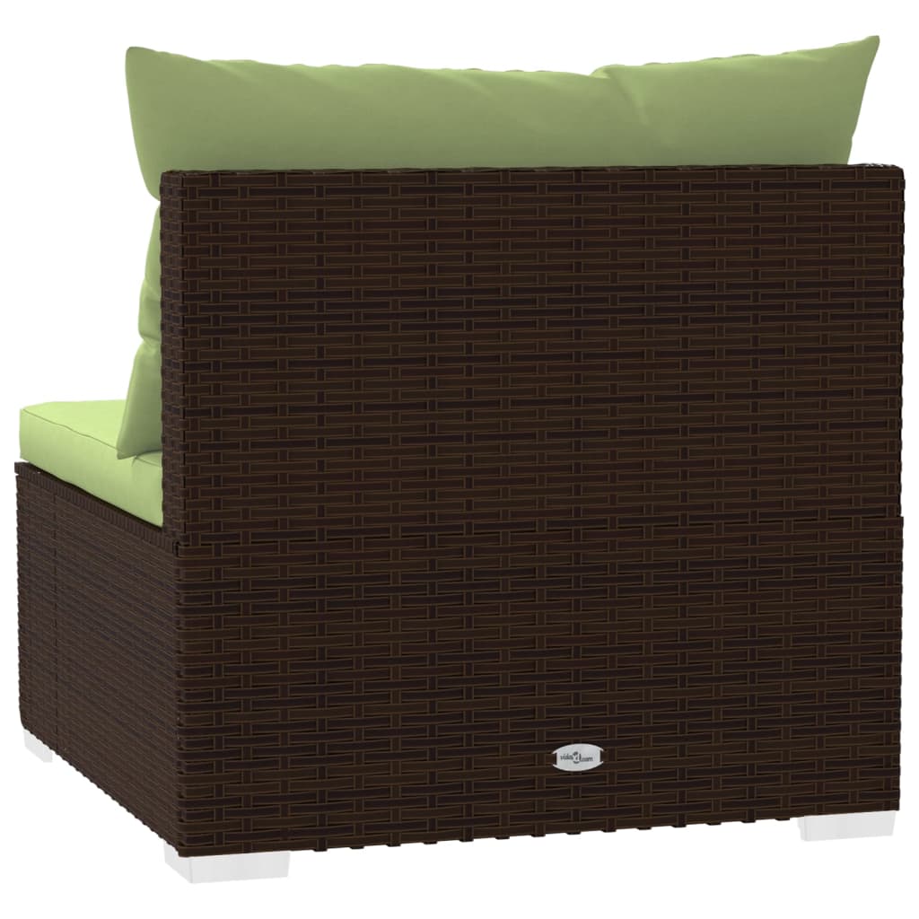 Tuinmiddenbank met kussens poly rattan