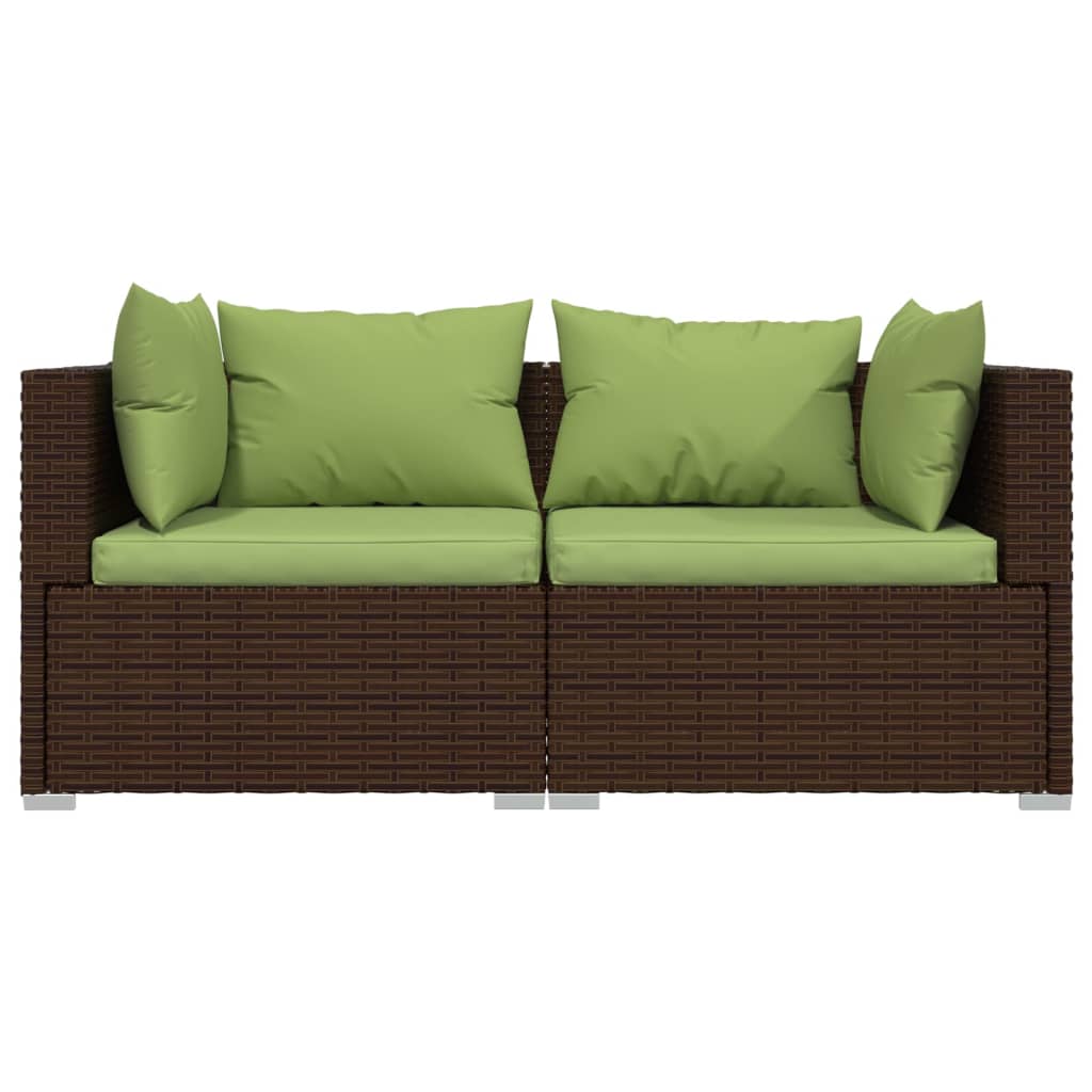 3-delige Loungeset met kussens poly rattan