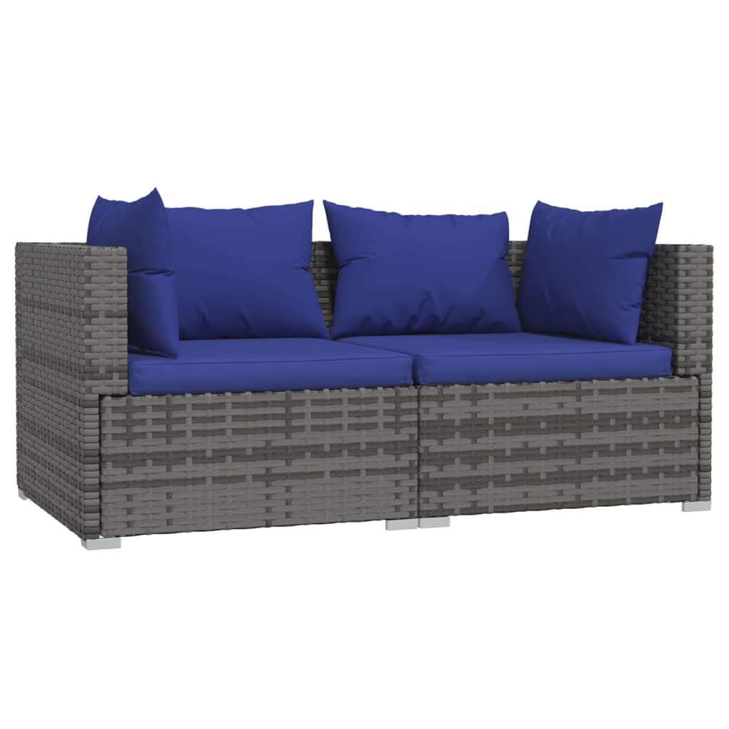 3-delige Loungeset met kussens poly rattan