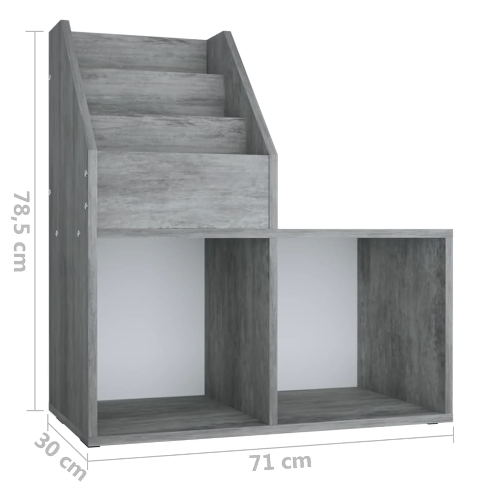 Porte-revues enfant 71x30x78,5 cm en bois travaillé