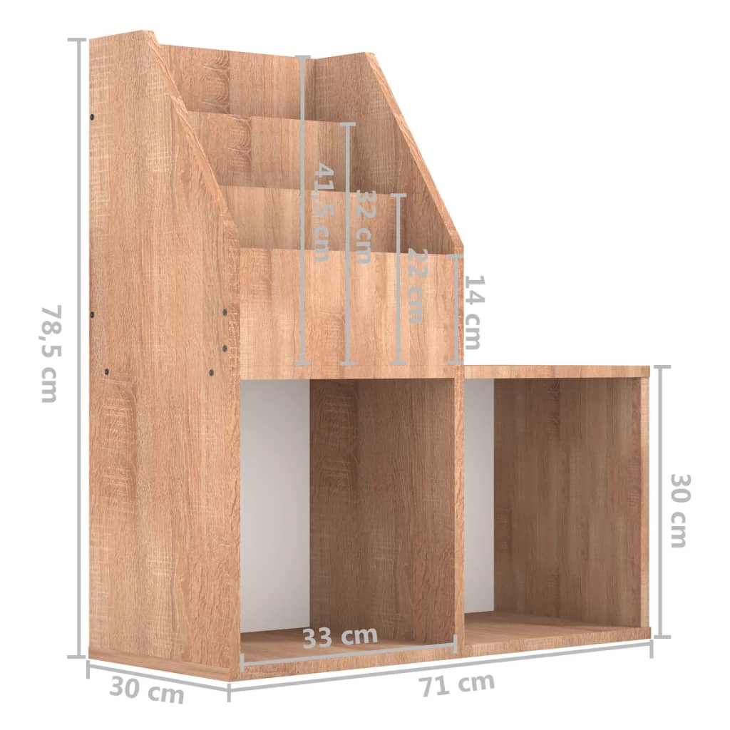 Porte-revues enfant 71x30x78,5 cm en bois travaillé