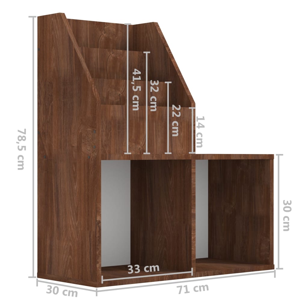 Porte-revues enfant 71x30x78,5 cm en bois travaillé