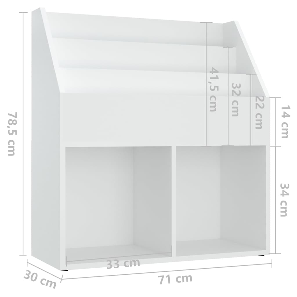 Porte-revues enfant 71x30x78,5 cm en bois travaillé