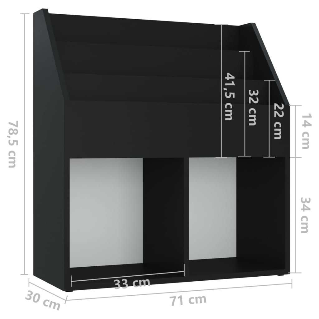 Kindertijdschriftenrek 71x30x78,5 cm bewerkt hout